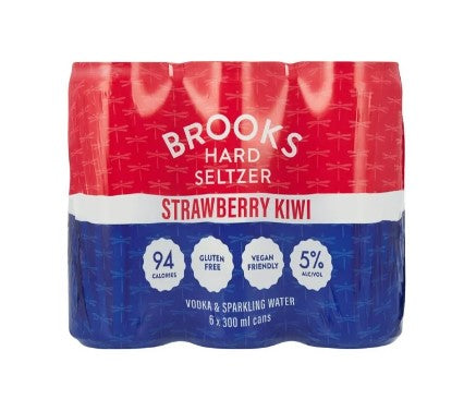 Brooks Seltzers - Strawberry Kiwi 300ml 6 Pack